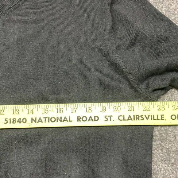 NWT Alan Flusser Cotton Cashmere Classic Black Crewneck Sweater Size L Large - Picture 10 of 11